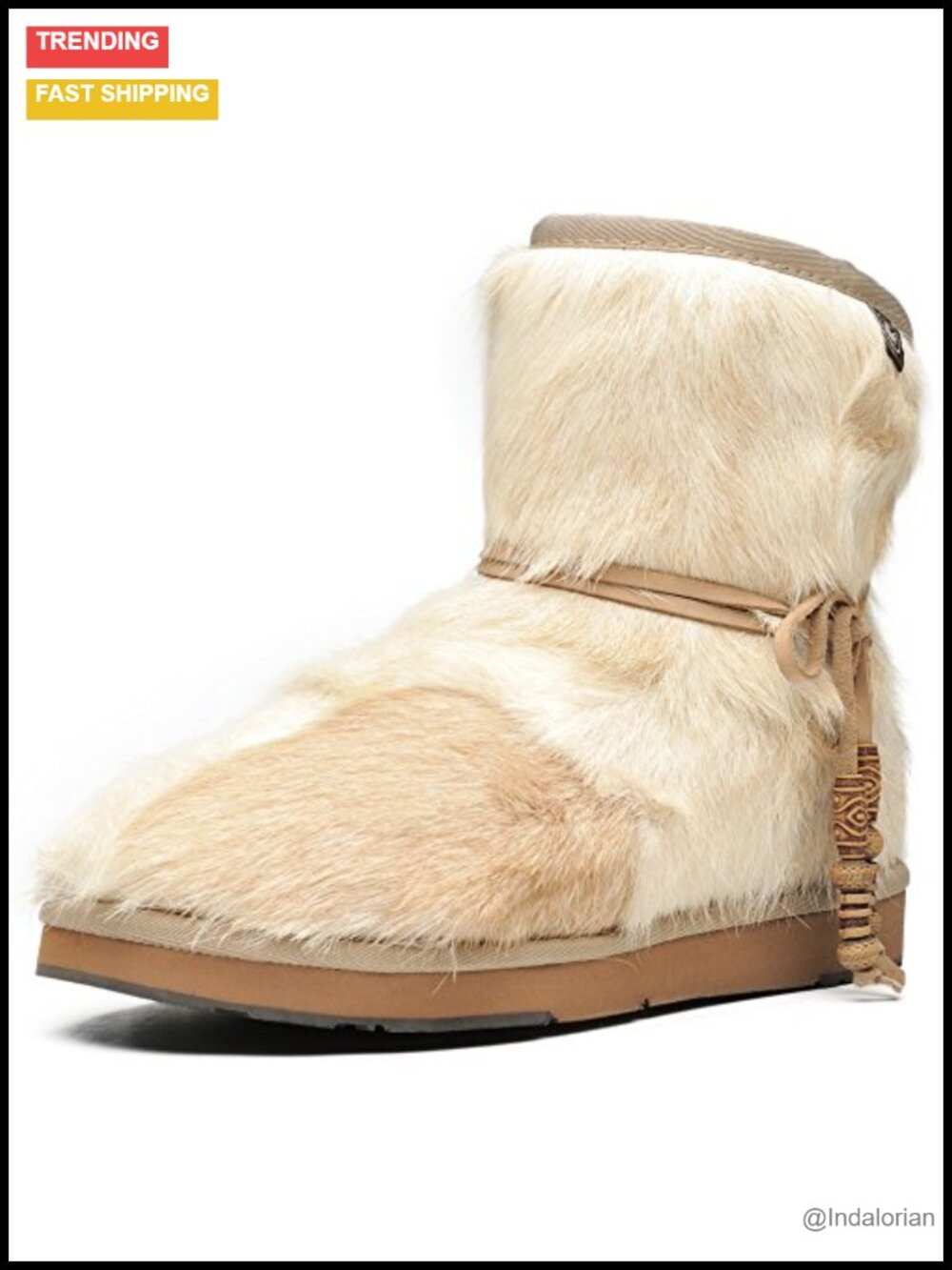 Shearling Merino Wool Snow Boots Ankle High Winter Warm